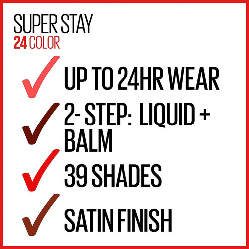 Maybelline Super Stay 24, Maquillaje De Lápiz Labial Líquido