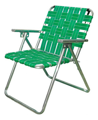 Sillon Reposera Sousa B Aluminio 1 Pul 1 Pos 110kg Trenzado Color Verde