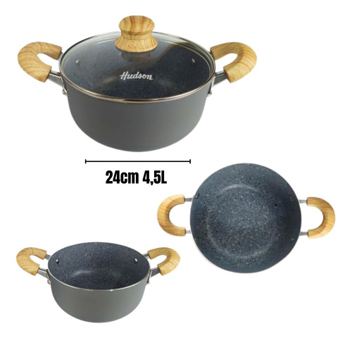 Set Combo Hudson Granito Completo 3 Capas Antiadherente 21pz