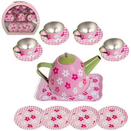 Iq Juguetes Tin Tea Set And Carry Case For Little Girls Pret