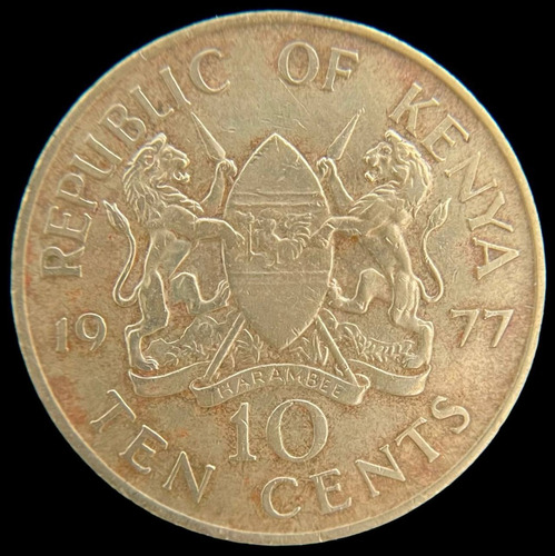 Kenia, 10 Cents, 1977. Vf