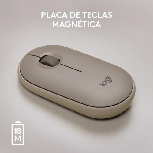Mouse Wireless Bluetooth Logitech Pebble M350 Grey Milk Color Marrón