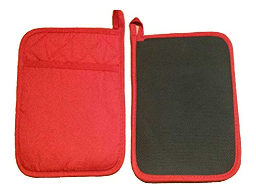 Home Collection Conjunto De 2 Titulares De Neopreno Rojo Pot