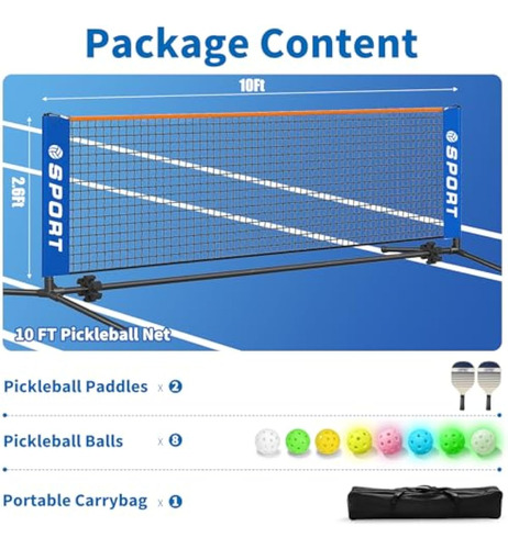 Juego De Equipo De Red De Pickleball Portátil De