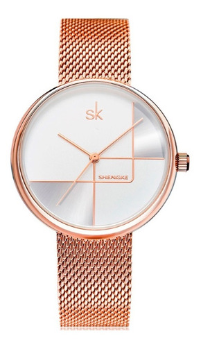 Reloj De Mujer Sk Rosa Blanco 5lr