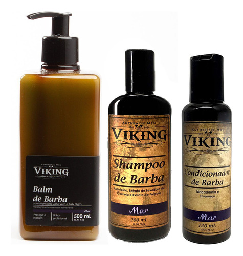 Kit De Barba - Balm De Barba 500ml + Shampoo E Condicionador Fragrância Cítrico