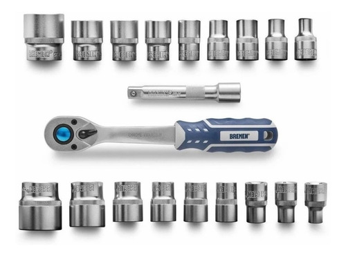Imagen 2 de 4 de Juego Bocallaves Tubo Portatil Enc. 1/2 20 Pzs Bremen® 6659