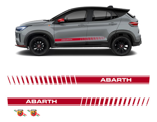 Kit Faixa Fiat Pulse Abarth 2023 Adesivo Lateral + Emblemas