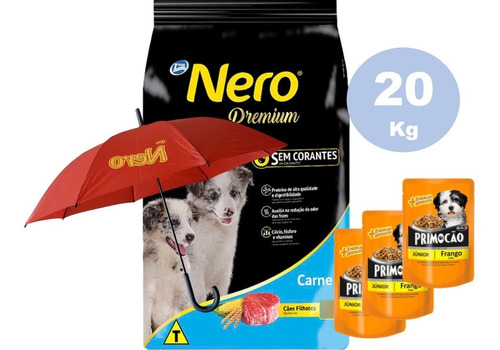 Nero Cachorro 20 Kg + Paraguas + 3 Pate