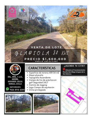 Venta Lote Gladiola 38 De Vistas Panorámicas Con Todos Los Servicios Y Proyecto Incluído En Fracc Rancho San Diego Ixtapan De La Sal Edomex