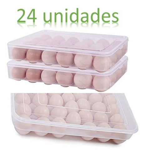Imagen 4 de 4 de Organizador De Huevos, Caja Para 24 Unidades Huevera