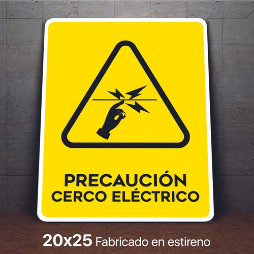 Señalamiento Cerco Electrico Precaucion Letrero 20x25