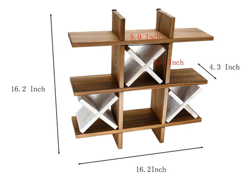 Tic Tac Toe - Soporte Para Papel Higiénico Rústico De Madera