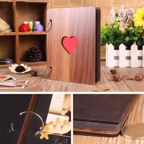 Álbum Diy Wood Cover P: Aniversario, Boda, Viaje
