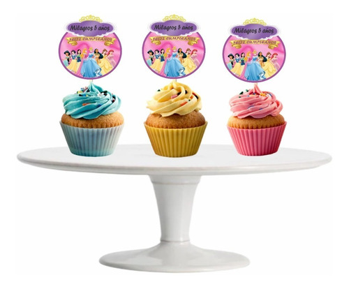 Princesas Cupcake Toppers Adorno Para Muffins X10