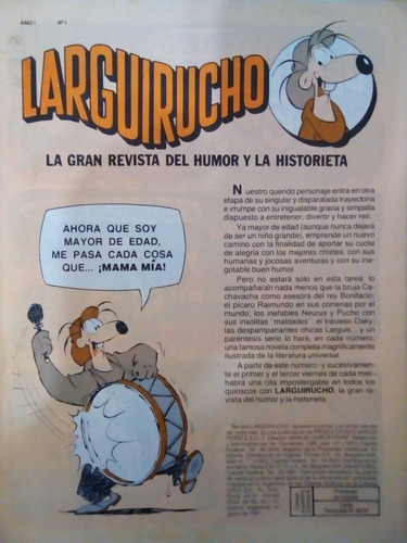 Revista Larguirucho Número 1 S/tapa De Colección!