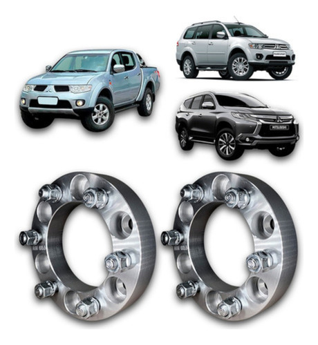 Kit 2 Espaçadores De Roda 38mm L200 Pajero Sport Pajero Full