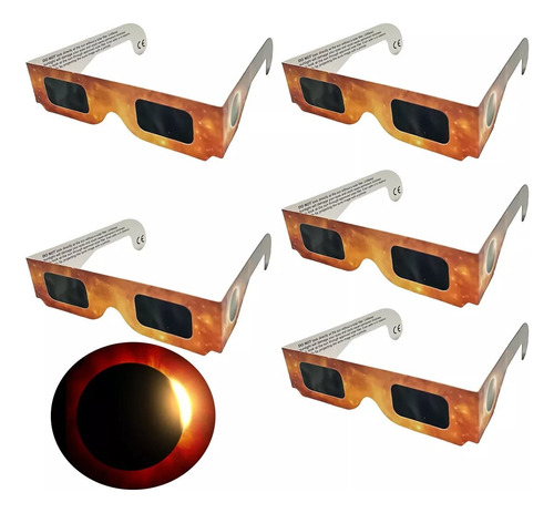 Gafas Para Eclipse Solar De Papel, 5 Piezas