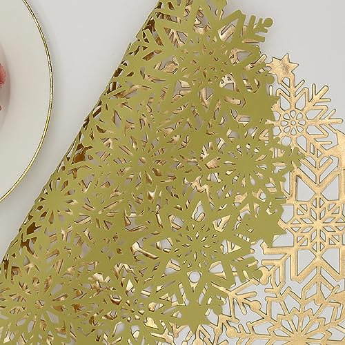 Juego De 6 Individuales De Copos De Nieve Para La Mesa De Ce