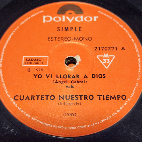 Simple Cuarteto Nuestro Tiempo Polydor C6