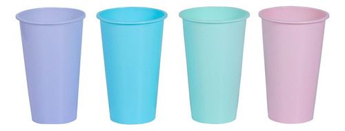30 Vasos Plástico Irrompible Colores Fiesta Trago 500ml 