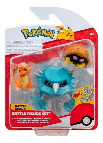 Pokémon  Set Figura Kabuto, Charmander, Metang