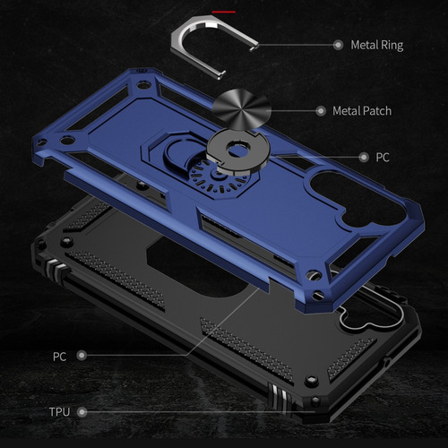 Funda Reforzada Con Anillo Para Modelos De Samsung Linea A Azul A52 / A52s 5g