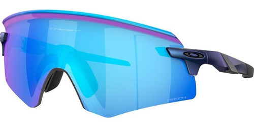 Gafas de sol Oakley Encoder Blue Colorshift Prizm Sapphire, color azul cian mate, varillas de cambio de color, color cian mate, diseño liso