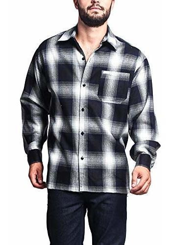 G-style Usa Western Casual Plaid Camisa De Manga Larga Con B
