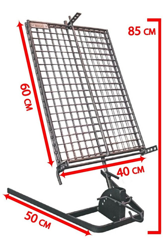 Imagen 2 de 10 de Parrilla Asador Mantera Pinche 40x60 Brasas