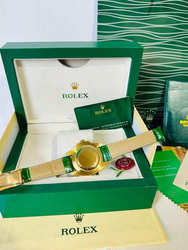 Reloj Rolex Verde Fullset Piedras En Bisel Verde (Usado)