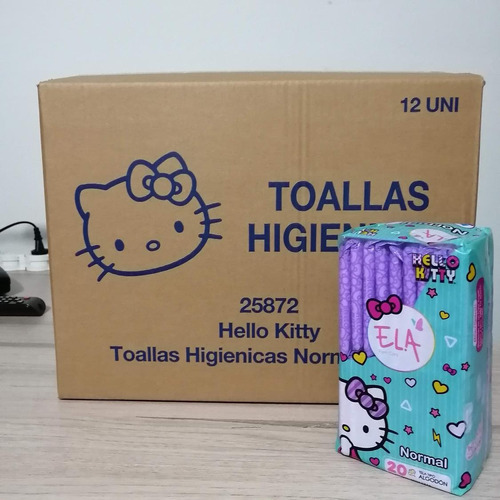 Toallas Higiénicas Hello Kitty  Caja 24 Paquetes