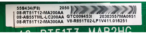 Kit Tcl 08-as55tml-lc200aa 08-l12nla2-pw200aa Modelo 55s434 (Usado)