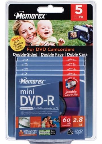 Paquete De Blíster Memorex 4x Mini Dvd-r, 5 Paquetes
