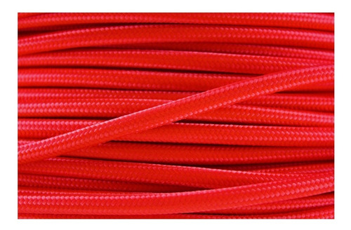 Cable Vintage Textil Rojo Nylon Precio X Metro Calibre 18