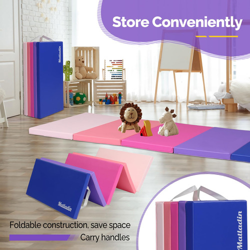 Tapetes Plegables Para Gimnasia 5 Unidades 1.5 Pulgadas Rosa Y Azul Degradado