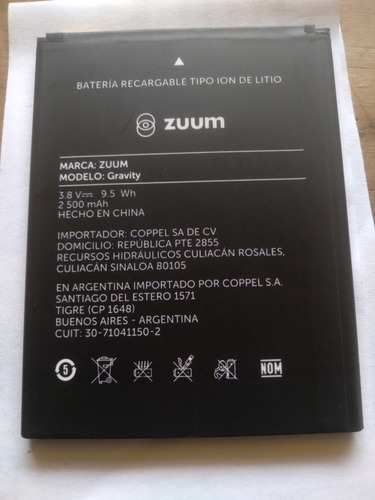 Batería Zuum Gravity (Usado)