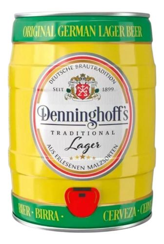 Barril De Cerveza Denninghoffs Lager 5 Litros Con Canilla
