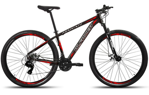 Mountain bike Alfameq Makan aro 29 19 21v câmbios Shihmano cor preto/vermelho