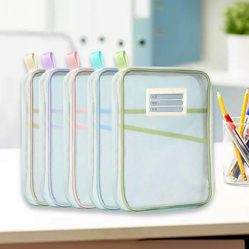 Li 5 X Bolsas De Documentos De Malla Con Cremallera A4