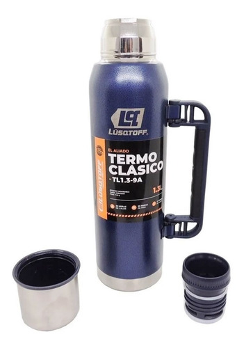 Imagen 3 de 6 de Termo Lusqtoff De Acero Inoxidable 1.3 L Color Azul Tl1.3-9a
