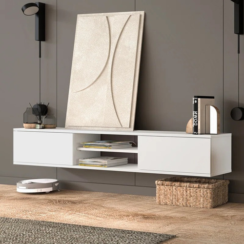 Mueble Para Tv Rack Bug 1.70 Melamina 100% Moderno Blanco