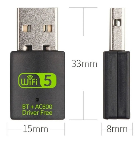 Imagem 7 de 10 de Adaptador Para Pc Usb 2x1 Receptor 600mb 5g Wifi + Bluetooth