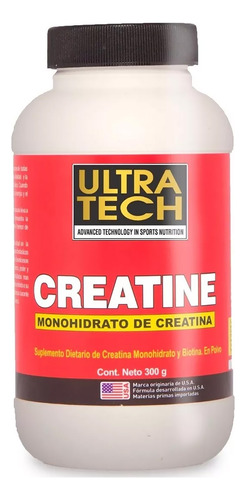 Creatina Monohidrato Pura 300 Grs Ultra Tech Energia En3x