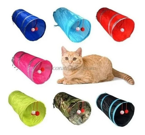 Imagen 5 de 5 de Tunel Rascador Juguete Para Gato