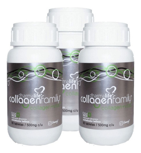 Kit 3 Colágeno Hidrolizado + Vitamina C 270 Tabletas Sabor Sin Sabor