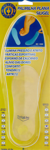 Palmilha De Silicone 12000a Orthopauher Cor Transparente Tamanho da palmilha 43/44