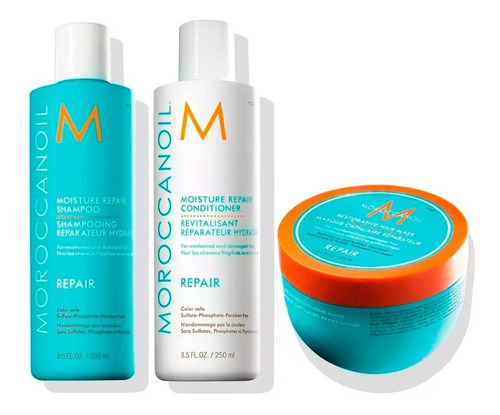 Combo Moroccanoil Repair Shampoo + Acondicionador + Mascara