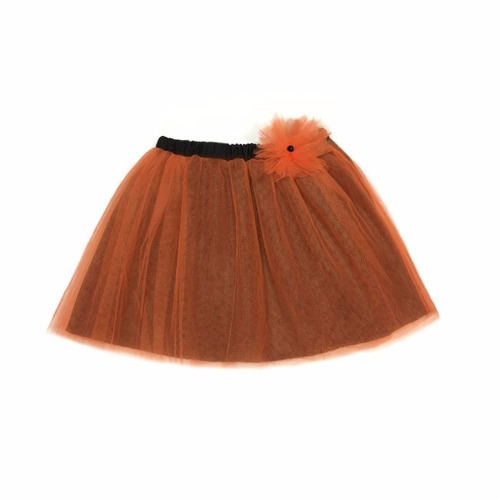 Falda De Tul Color Naranjo Con Negro Talla M - Marca Tikelu