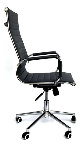 Silla de escritorio RD Argentina Charles Eames presidente ergonómica negra con tapizado de cuero sintético